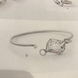Swarovski giant crystal silver open bangle